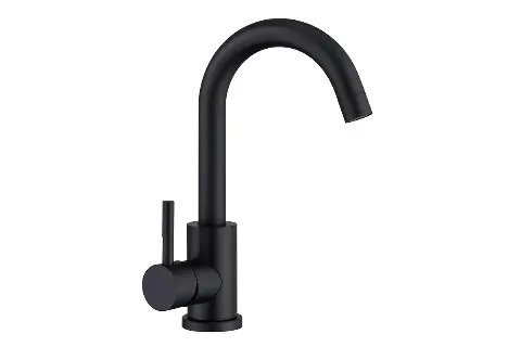 Matte Black Single-Handle Gooseneck Faucet